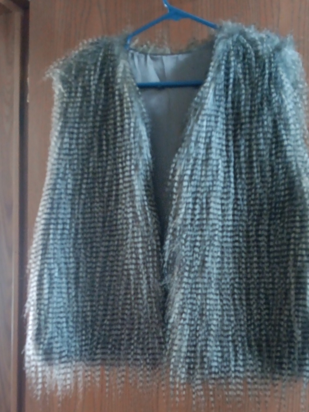 Faux Fur Textured Vest - Gray